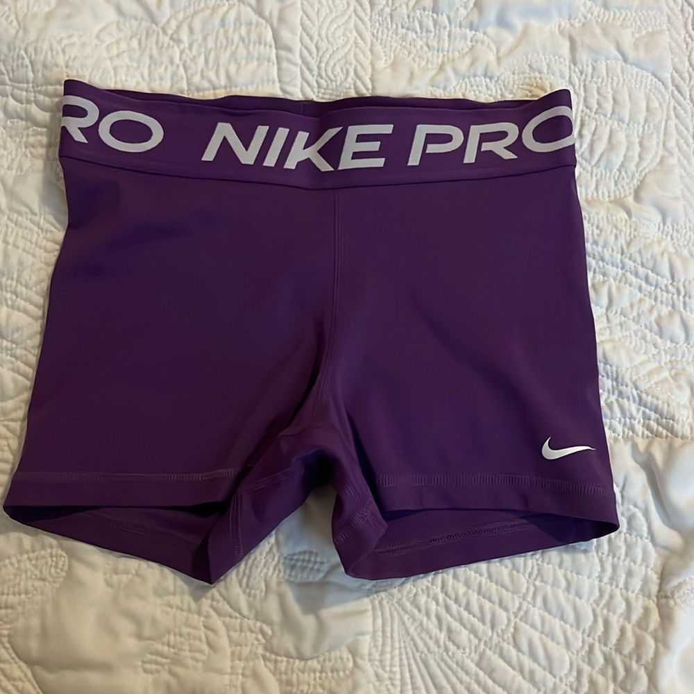 Purple Nike pro shorts